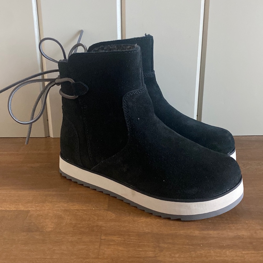 New without Box Juno Bluff Polar Merrell Black Suede Fur Lined Boots Sz 6.5